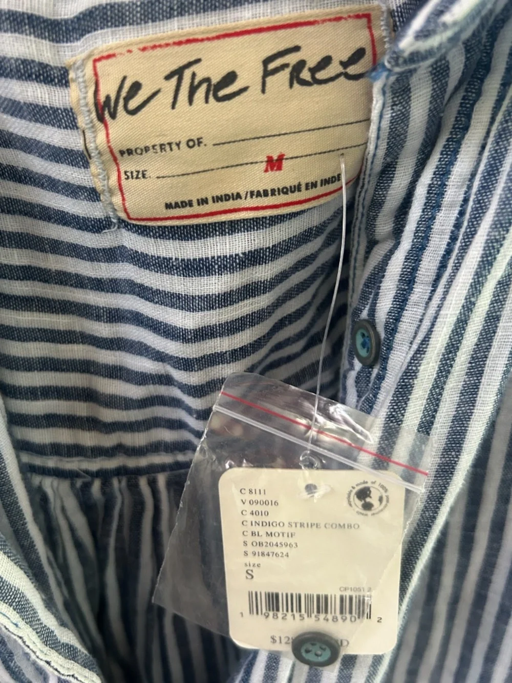 We the Free Indigo Stripe Button Down - Picture 2 of 3